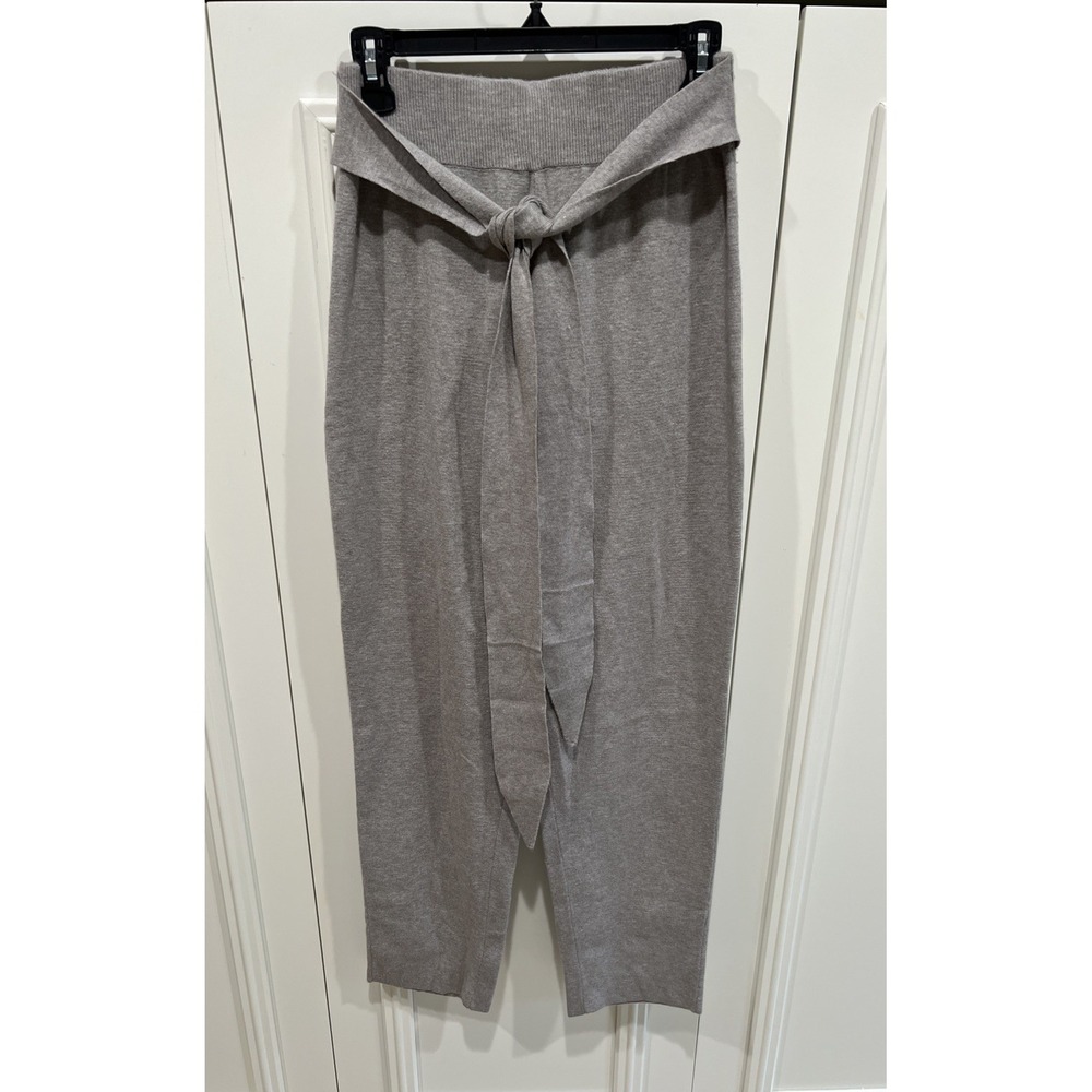 WAYF Gray Knit Sweater Pull On Pants Tie Waist Super Soft Cozy Dressy Officewear